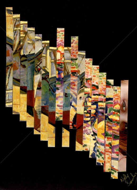 Collages titled "Période fauve" by Nelly Sanchez, Original Artwork