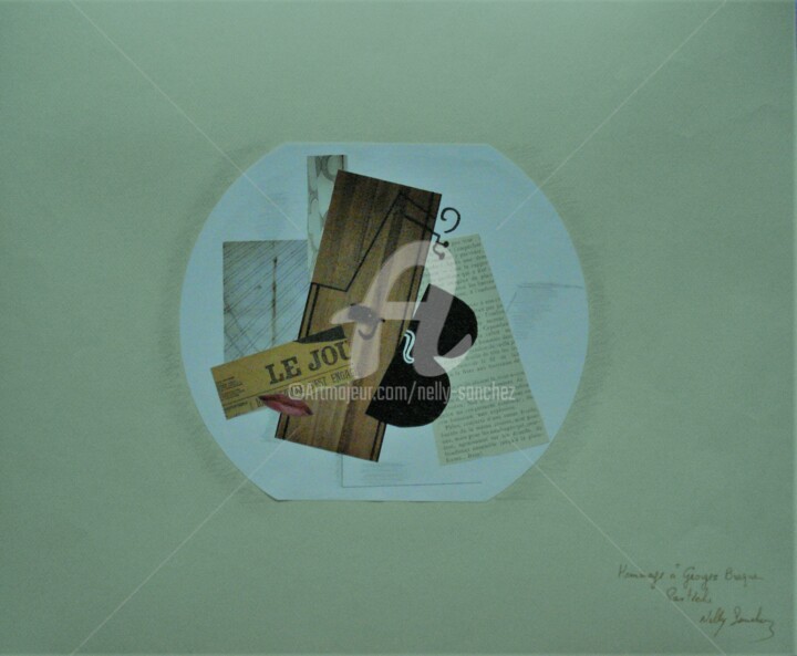 Collages intitolato "Pastiche de Braque" da Nelly Sanchez, Opera d'arte originale, Collages
