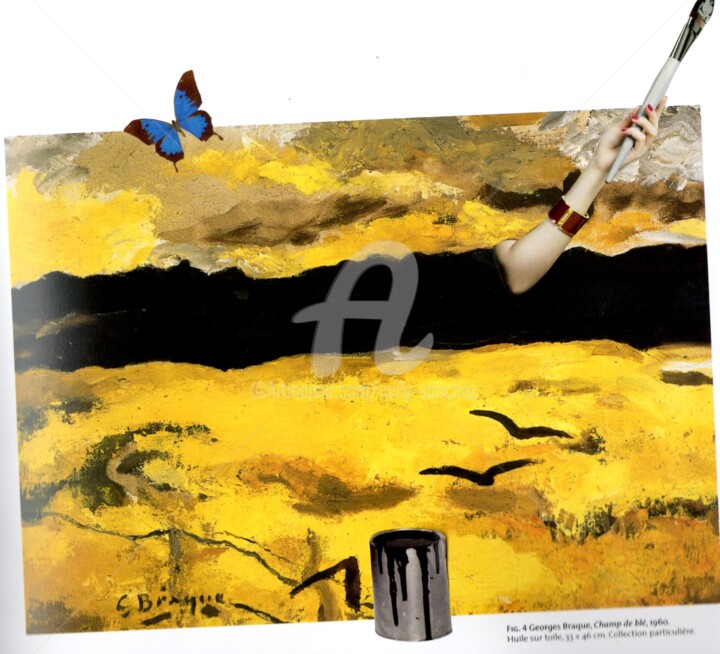 Collages titled "Retour à la terre" by Nelly Sanchez, Original Artwork