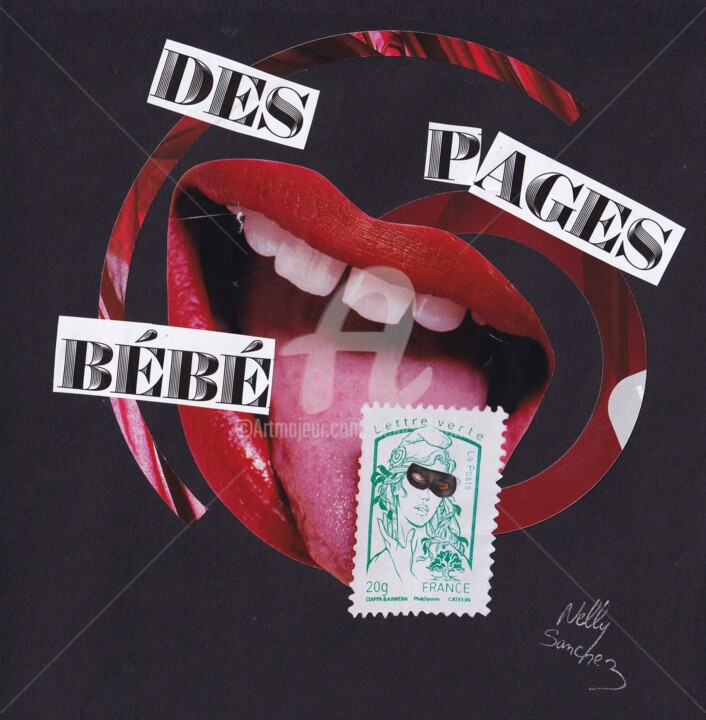 Collages titled "Les Corbeaux" by Nelly Sanchez, Original Artwork, Collages