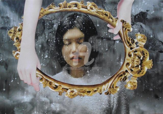 Collages titulada "De silence et de gi…" por Nelly Sanchez, Obra de arte original