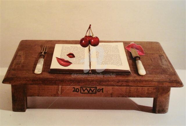 "Cherries letters" başlıklı Kolaj Nelly Sanchez tarafından, Orijinal sanat