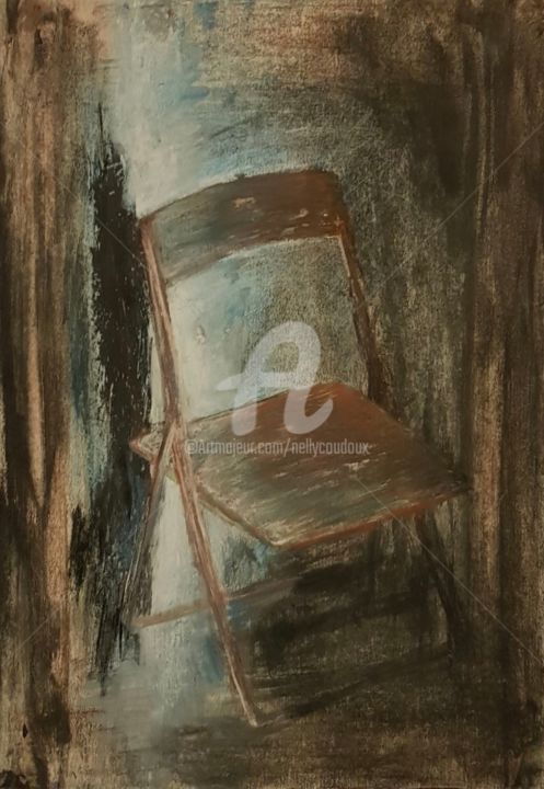 Malarstwo zatytułowany „chaise 1” autorstwa Nelly Coudoux, Oryginalna praca, Pastel