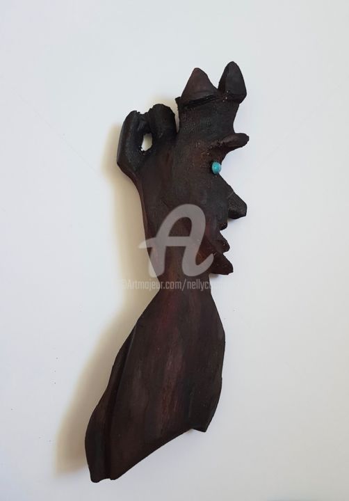 Sculpture titled "profil" by Nelly Coudoux, Original Artwork, Wood