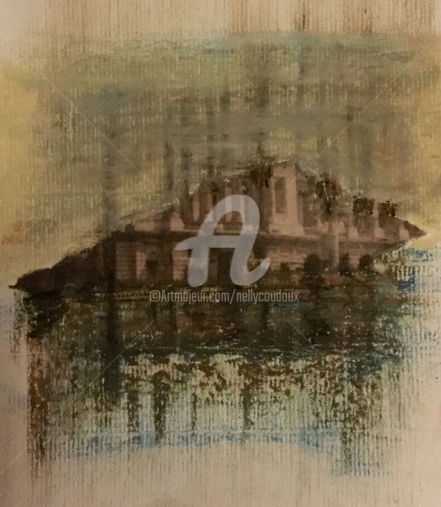 Κολάζ με τίτλο "Ruines" από Nelly Coudoux, Αυθεντικά έργα τέχνης, Χαρτί