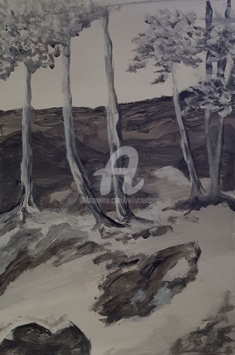 绘画 标题为“Les arbres 1” 由Nelly Coudoux, 原创艺术品, 丙烯