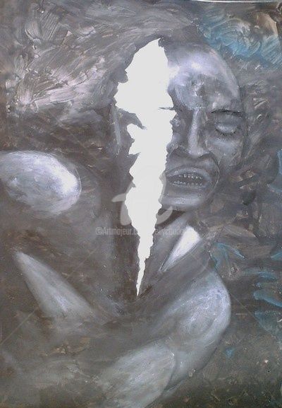 Peinture intitulée "blessure" par Nelly Coudoux, Œuvre d'art originale, Acrylique