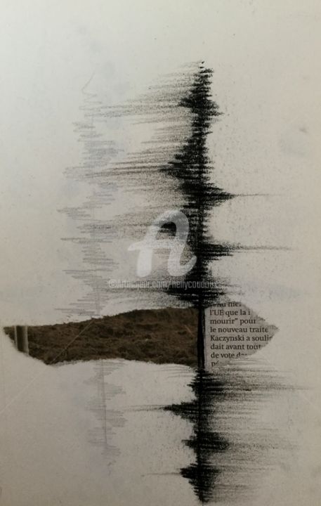 Tekening getiteld "spirale" door Nelly Coudoux, Origineel Kunstwerk, Houtskool