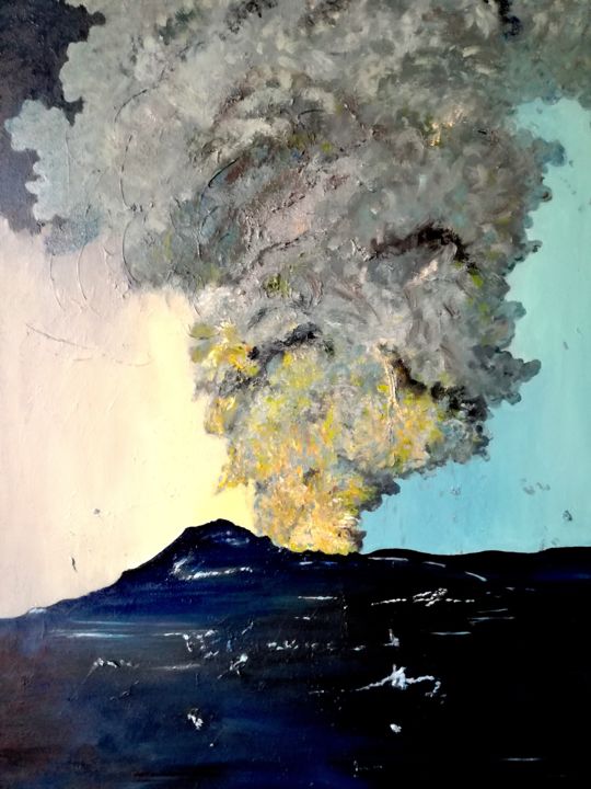 Peinture intitulée "Ashes" par Nelly Marlier, Œuvre d'art originale, Huile