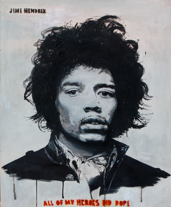 Pintura titulada "Hendrix" por Nelsón Cabán, Obra de arte original, Acrílico