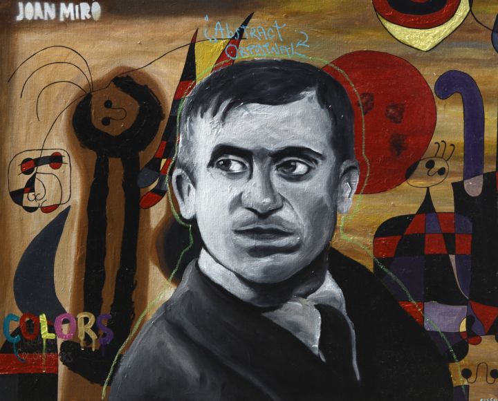 Schilderij getiteld "Miro" door Nelsón Cabán, Origineel Kunstwerk, Acryl