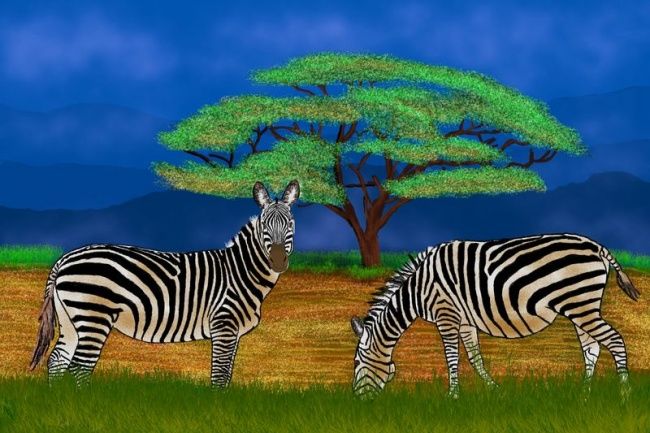 Arts numériques intitulée "Cebras" par Nelson Souto, Œuvre d'art originale, Peinture numérique