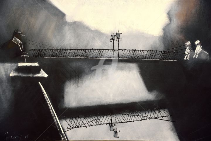 Картина под названием "Львиный мост" - Igor Nelubovich, Подлинное произведение искусства, Масло