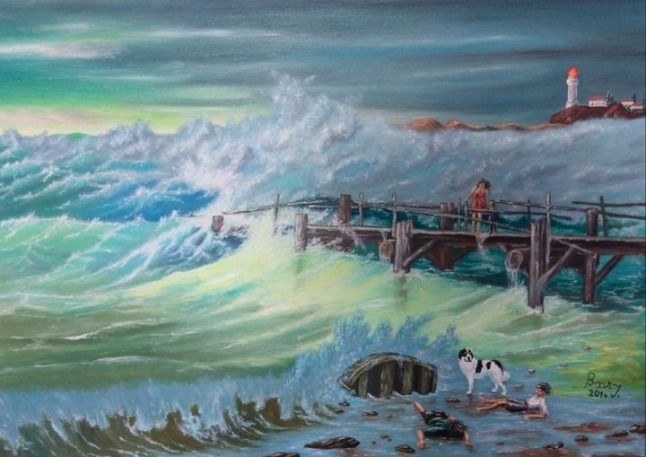 Painting titled "The storm is coming" by I. Boar_art, Original Artwork, Oil