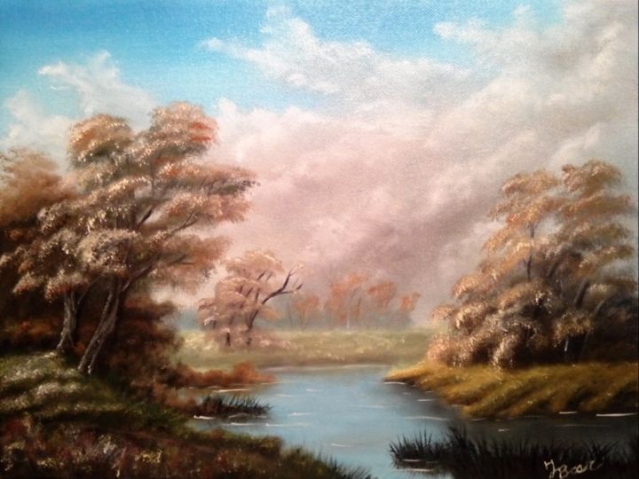 Painting titled "Peace in grove" by I. Boar_art, Original Artwork, Oil