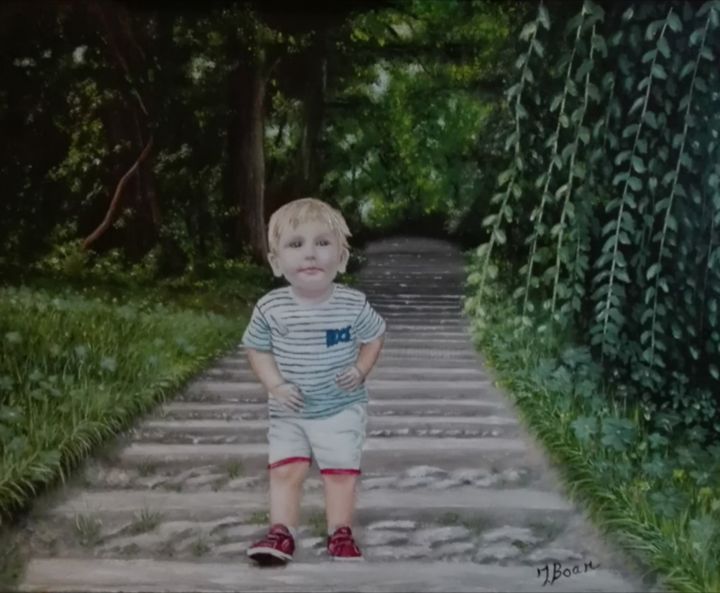 绘画 标题为“Portrait child #1” 由I. Boar_art, 原创艺术品, 油
