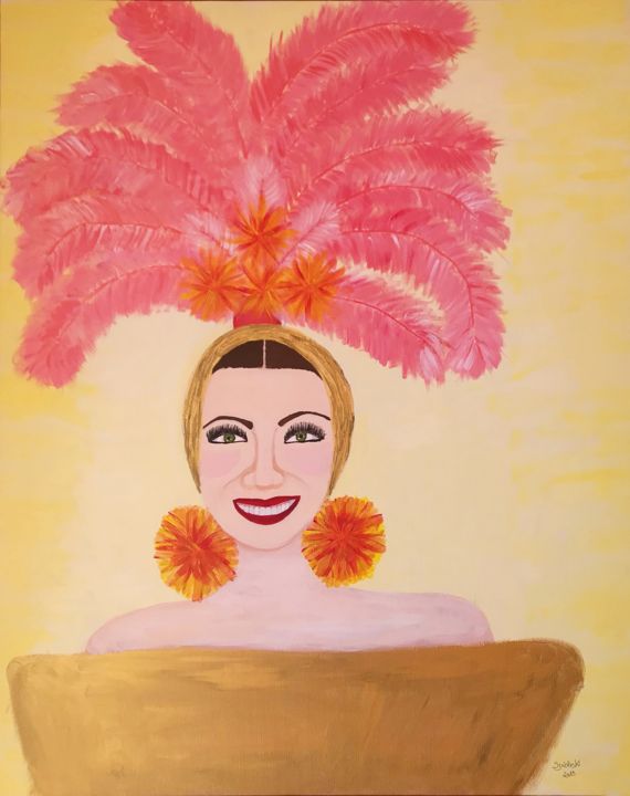 Pintura titulada "Carmen Miranda. Pin…" por Nely Szableski, Obra de arte original, Acrílico