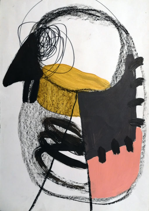 Painting titled "Sparrow" by Nemanja Todor, Original Art, Acrylic
