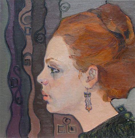 Картина под названием "Red - haired" - Elena Nemichenizer, Подлинное произведение искусства, Масло
