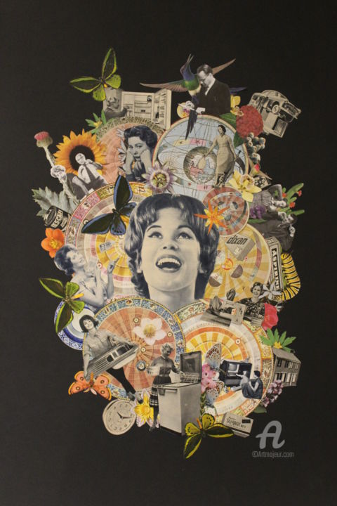 Collages titled "The magical life of…" by Dysfunctional Brain Works, Original Artwork, Paper