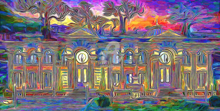 Digitale Kunst mit dem Titel "Mangrova palace" von Nenad Vasic Kiklop99, Original-Kunstwerk, Digitale Malerei