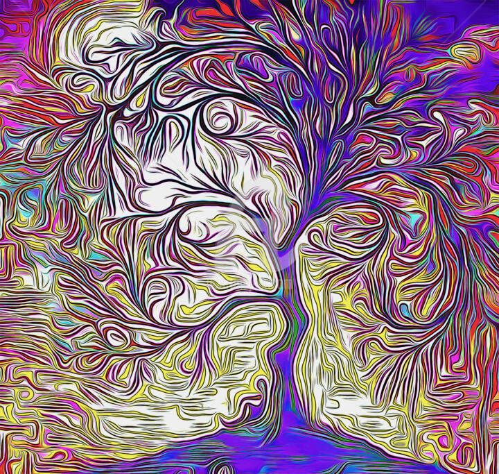Arte digital titulada "Tree ompressum" por Nenad Vasic Kiklop99, Obra de arte original, Pintura Digital