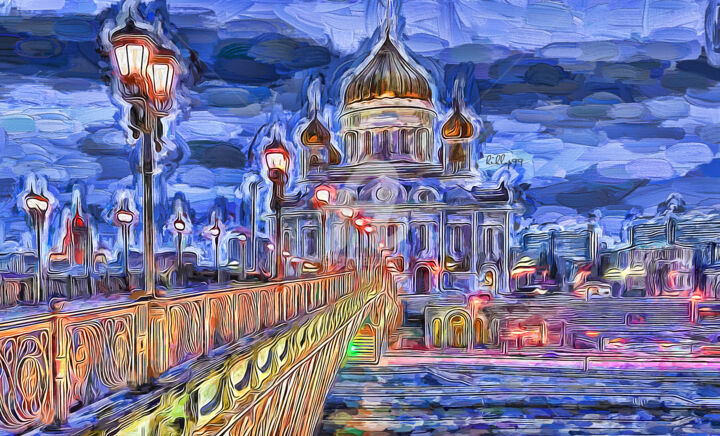 Digitale Kunst mit dem Titel "Moscow brush paint" von Nenad Vasic Kiklop99, Original-Kunstwerk, Digitale Malerei