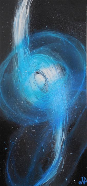 Painting titled "galaxie spirale, ac…" by Nenuphar Plastic, Original Artwork, Acrylic