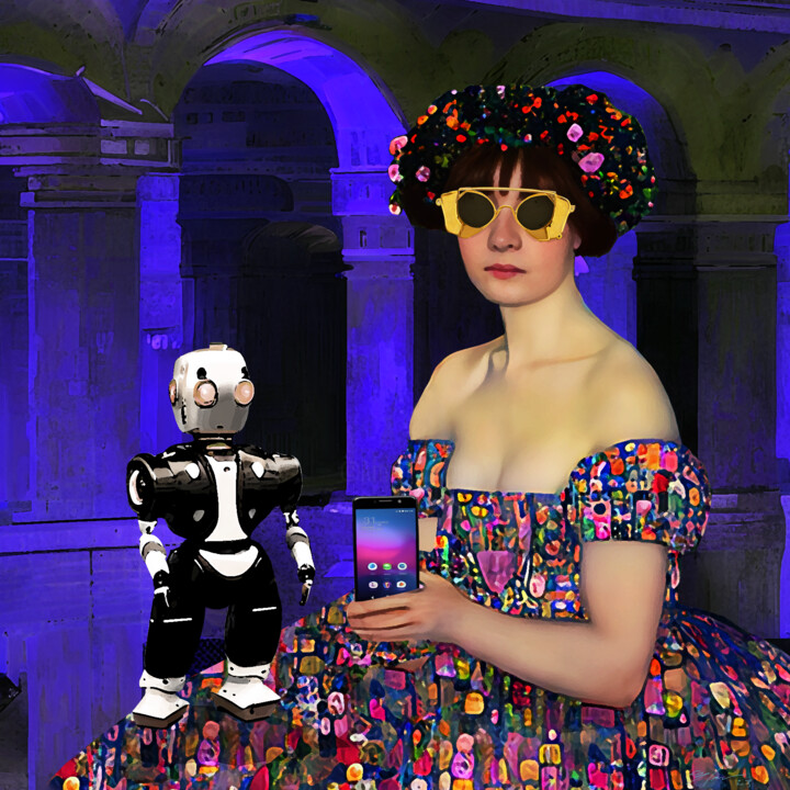 Digital Arts titled "Exotic Future Girl" by Nilson Eric Gonzalez Castro, Original Artwork, Digital Collage