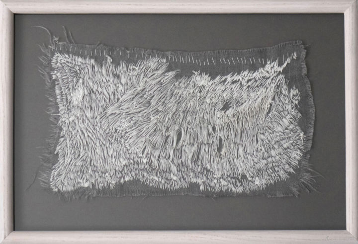 Textile Art titled "Edging 7032019" by Neringa Dastoor, Original Artwork, Embroidery Mounted on Cardboard