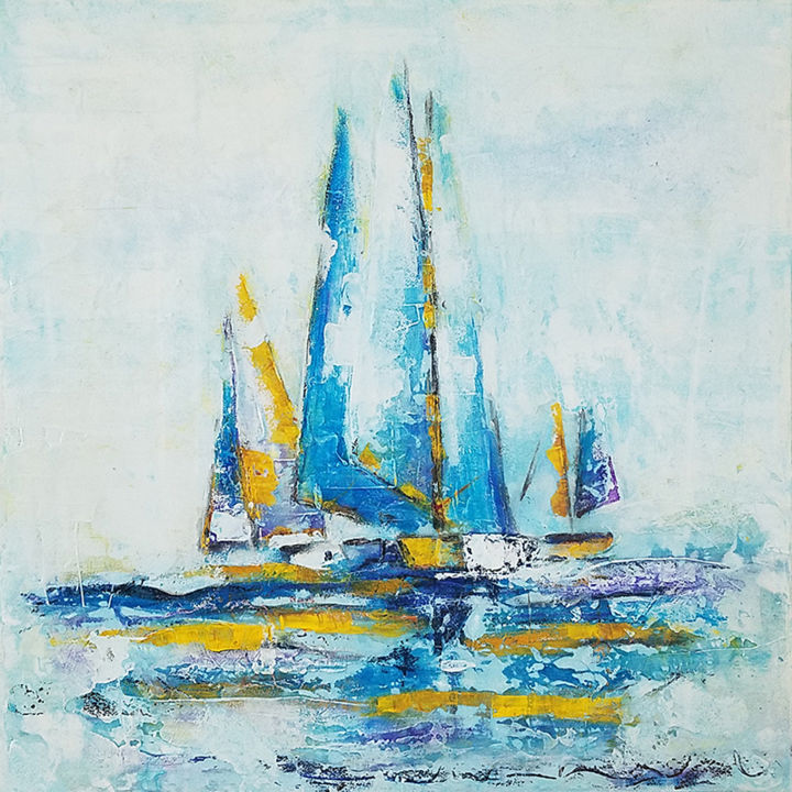 Painting titled "Open air" by Nesaart, Original Art, Acrylic