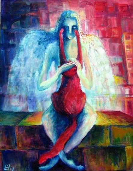 Painting titled "TEARS" by Nesis Elisheva (Eli7), Original Artwork, Oil