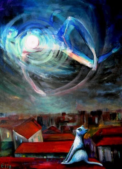 Painting titled "ANGELS OF ZODIAC. V…" by Nesis Elisheva (Eli7), Original Artwork, Acrylic