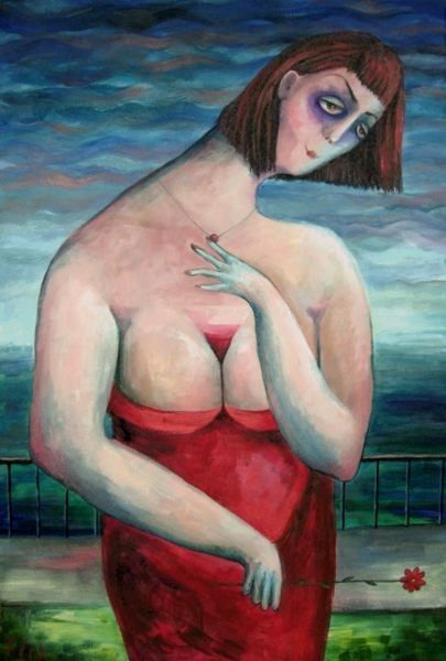 Painting titled "BREAST WINE" by Nesis Elisheva (Eli7), Original Artwork, Acrylic