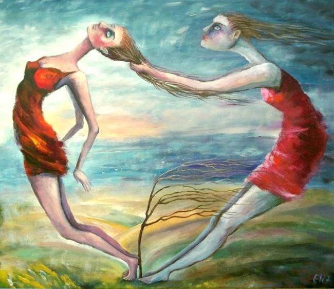 Картина под названием "WIND OF TIME" - Nesis Elisheva (Eli7), Подлинное произведение искусства, Акрил