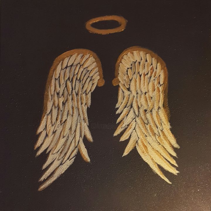 Malerei mit dem Titel "ANGEL" von Happinesslihanart, Original-Kunstwerk, Acryl