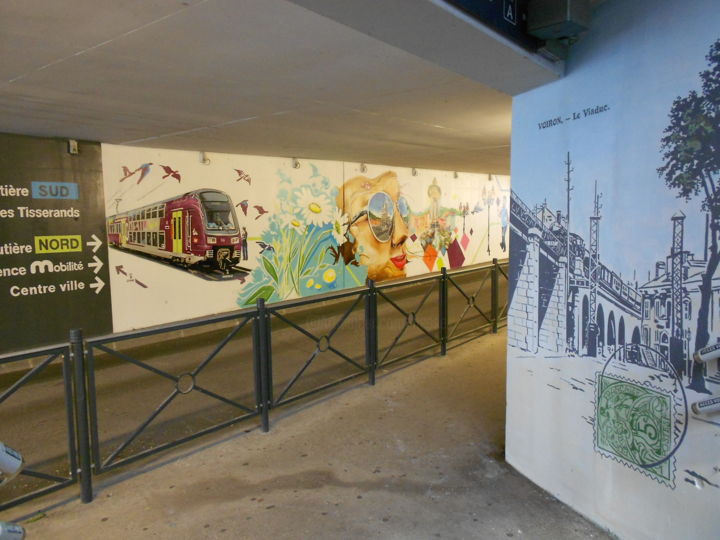 "GARE DE VOIRON pass…" başlıklı Tablo Nessé tarafından, Orijinal sanat, Akrilik