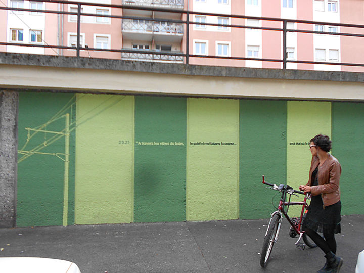 Pintura titulada "PONT SNCF MARCHE DE…" por Nessé, Obra de arte original, Acrílico