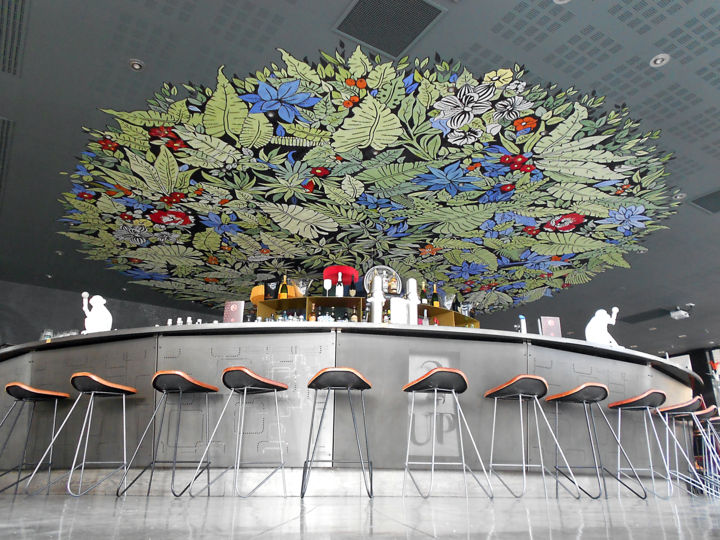 Peinture intitulée "Restaurant à Grenob…" par Nessé, Œuvre d'art originale, Acrylique