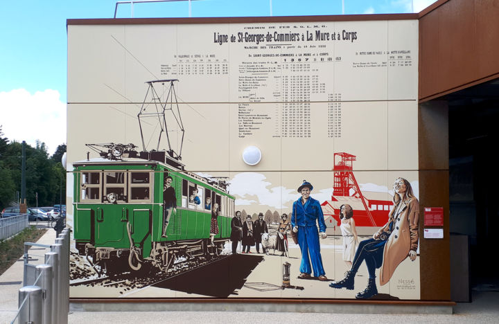 Peinture intitulée "Gare du Train de la…" par Nessé, Œuvre d'art originale, Acrylique