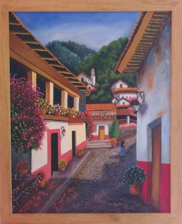 Pintura intitulada "Maseuali" por Néstor Tello, Obras de arte originais, Óleo