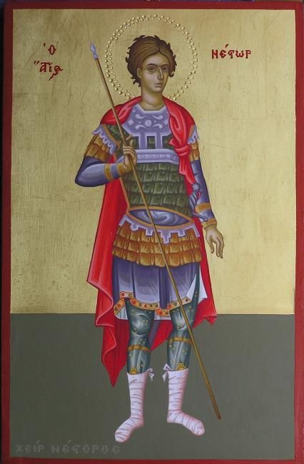 Painting titled "Saint Nestor" by Nestor Patialiakas, Original Artwork