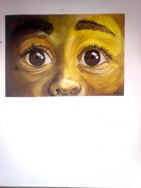 Pintura intitulada "mirada de niño" por Nestor Nis, Obras de arte originais