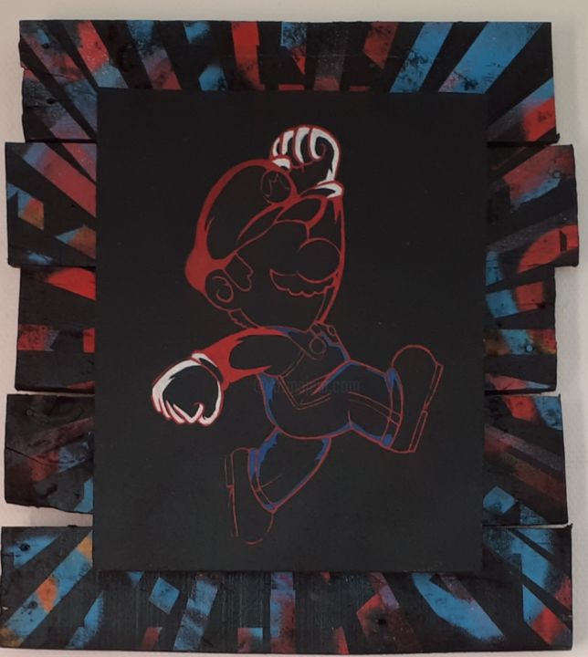 Картина под названием "Mario" - Vince, Подлинное произведение искусства, Рисунок распылителем краски