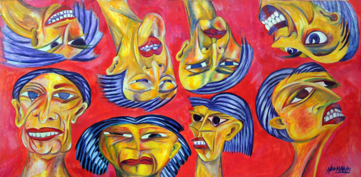 Pintura titulada "Los amigos" por Lisarco Namune, Obra de arte original, Acrílico