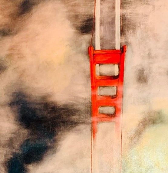 Pittura intitolato "Golden Bridge de SF" da Nevelle, Opera d'arte originale, Acrilico