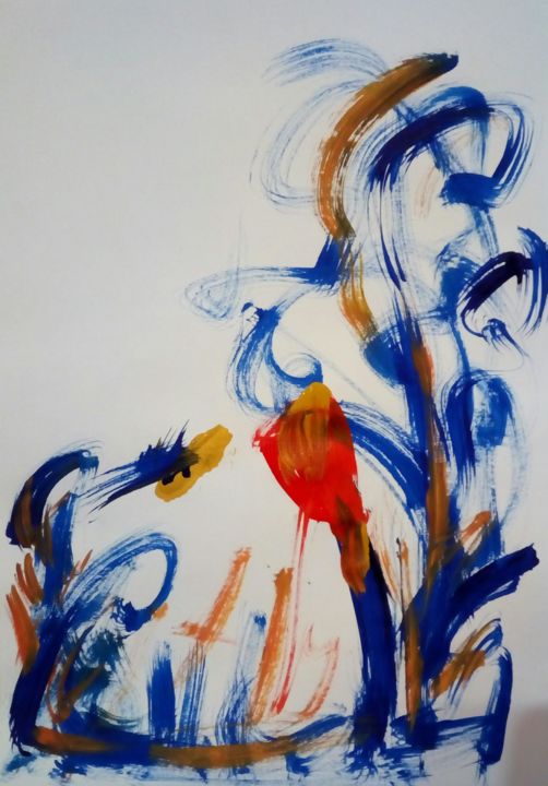 Pittura intitolato "Tulip 🌷" da Nevena Ristic, Opera d'arte originale, Acrilico