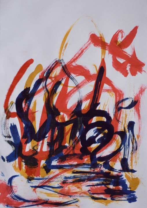 Painting titled "Guardian angel" by Nevena Ristic, Original Art, Acrylic