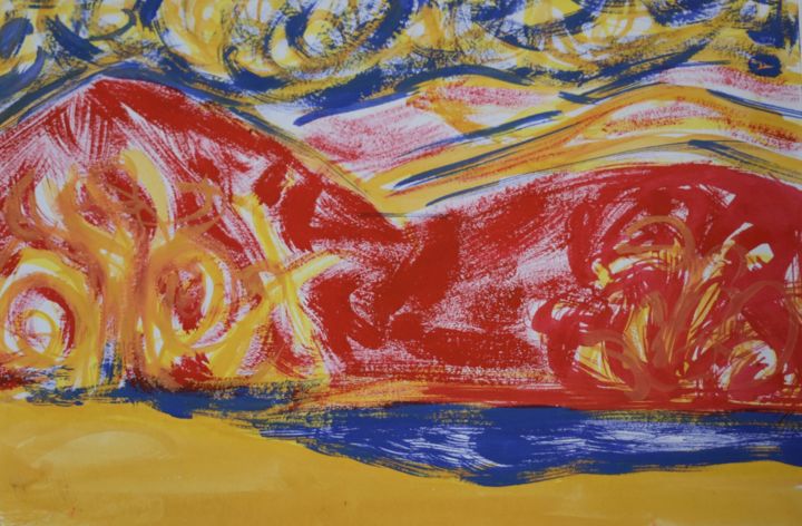 Pittura intitolato "Fire" da Nevena Ristic, Opera d'arte originale, Acrilico
