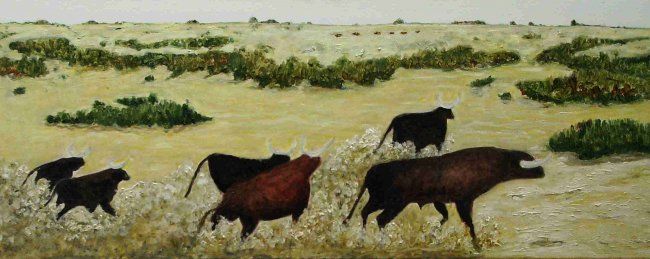 Pittura intitolato "Toros" da Estel Neveu, Opera d'arte originale